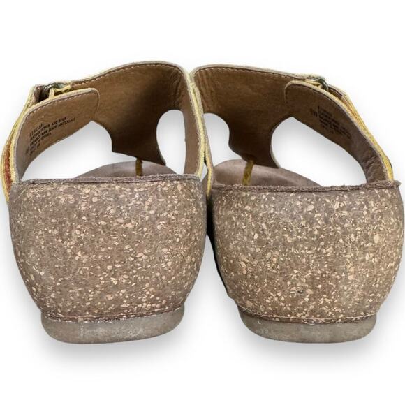 Comfortiva Shantel Snake Print Leather Slip On Thong Sandals Yellow Women's 9W - Picture 15 of 16